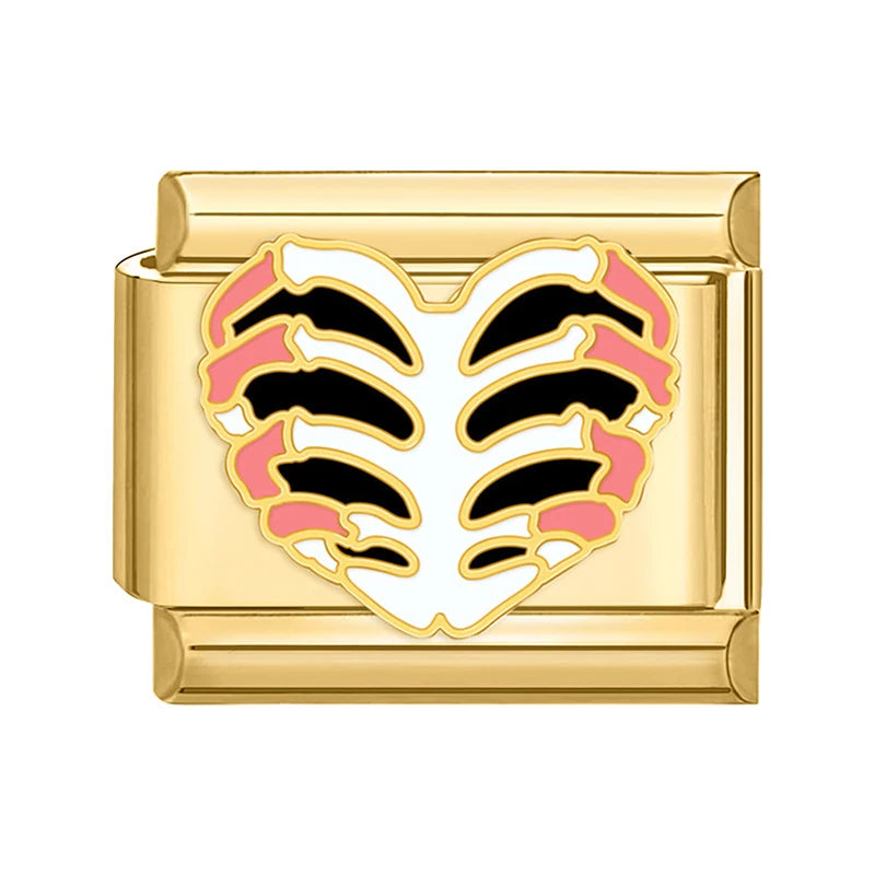 Vintage Gold Farbe süße Katzen Kaninchen Blumen Kirsch Augen italienische Charm Link Perlen passen 9mm Edelstahl Armband DIY machen