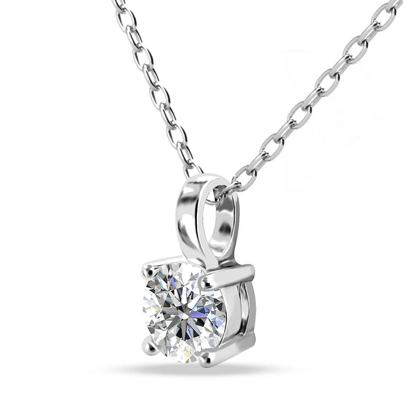 Daisini-Kristalle von Swarovski, klassische 4 Krallen, runder Schliff, glänzende Halskette, Damen-Anhänger aus 18 Karat Gold, luxuriöser Kupferschmuck