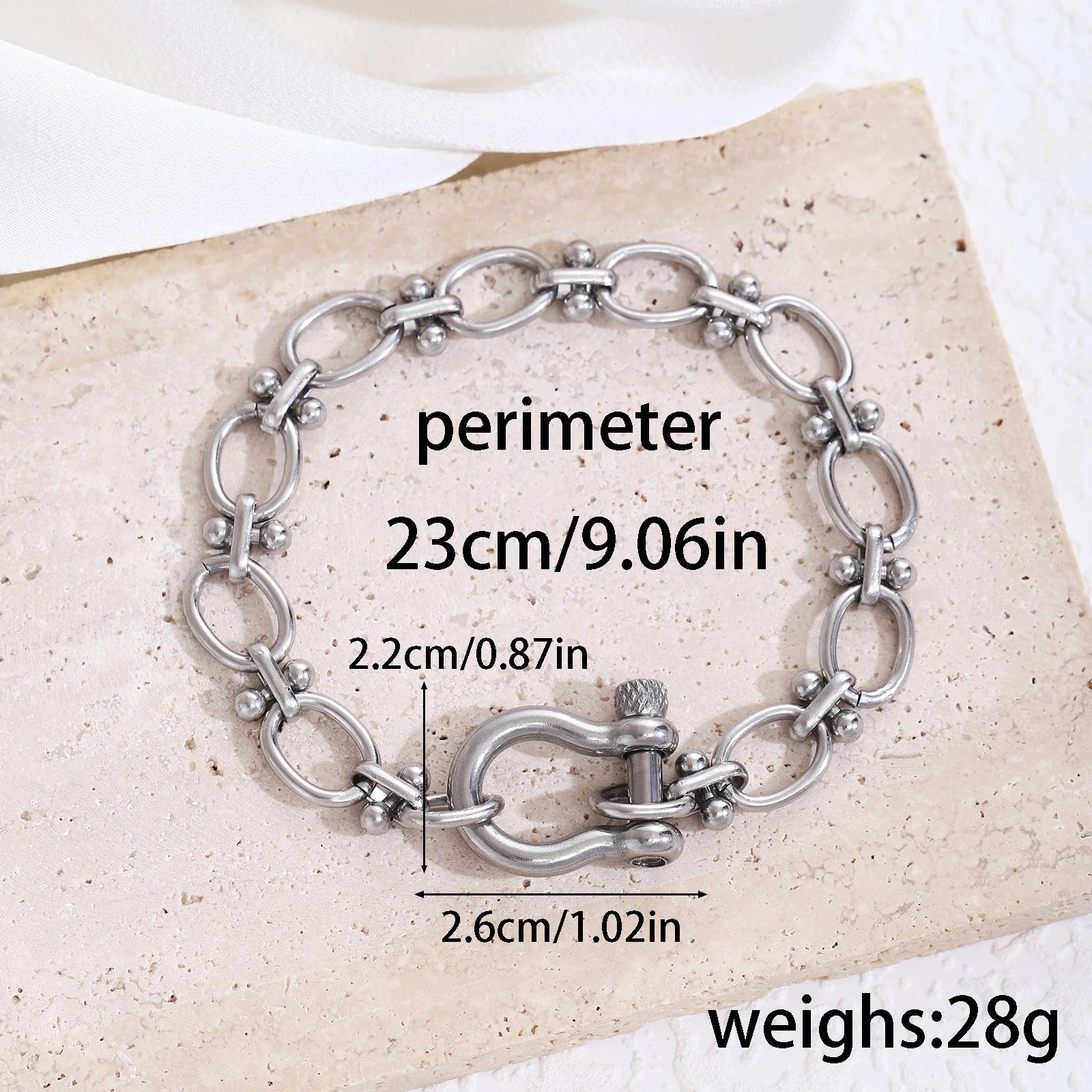 Pferdeschuh-Knoten-Armband für Männer und Frauen, Edelstahl, minimalistisches Silberkettenarmband, Schnalle, abnehmbare Armbänder, Schmuck, Geschenk