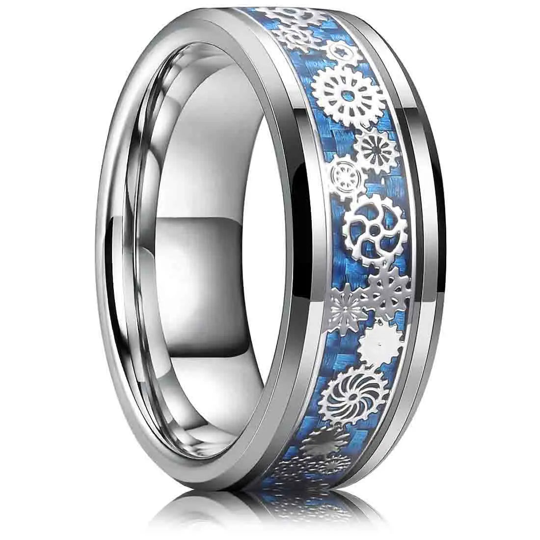 Moderne 8mm Schwarz Titan stahl Ringe für Männer Frauen Nut Facetten Edelstahl Männer Ring Hochzeit Band schmuck Großhandel