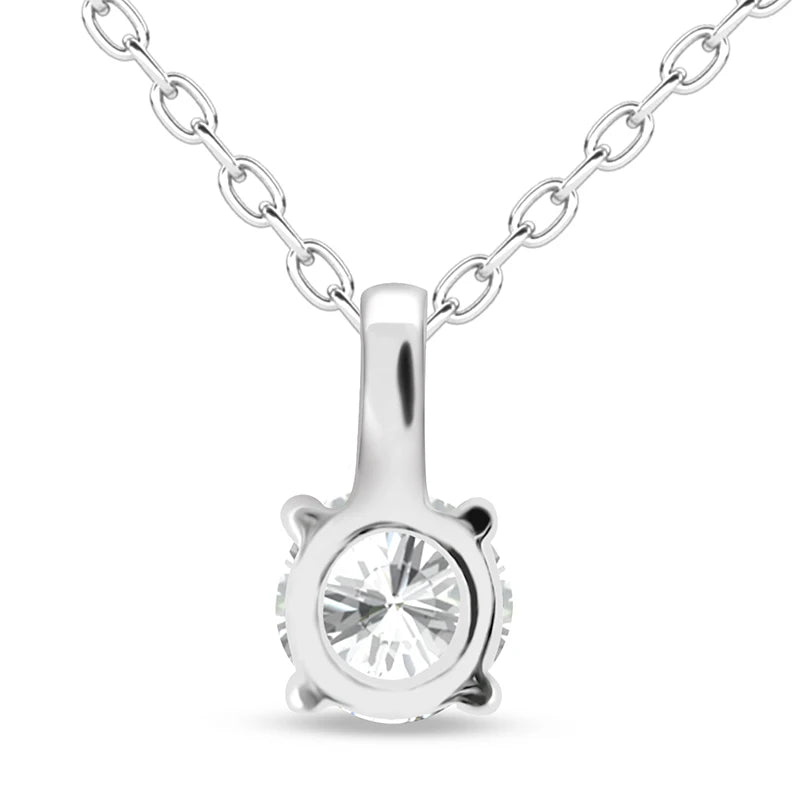 Daisini-Kristalle von Swarovski, klassische 4 Krallen, runder Schliff, glänzende Halskette, Damen-Anhänger aus 18 Karat Gold, luxuriöser Kupferschmuck