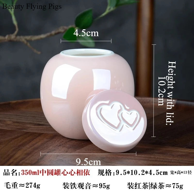 1 Piece Pink Ceramic Urn with Claw Print for Ashes, Small Cat and Dog Ceramic Ash Storage Jar, Pink Pet Hair Jar, Pet Funeral Supplies