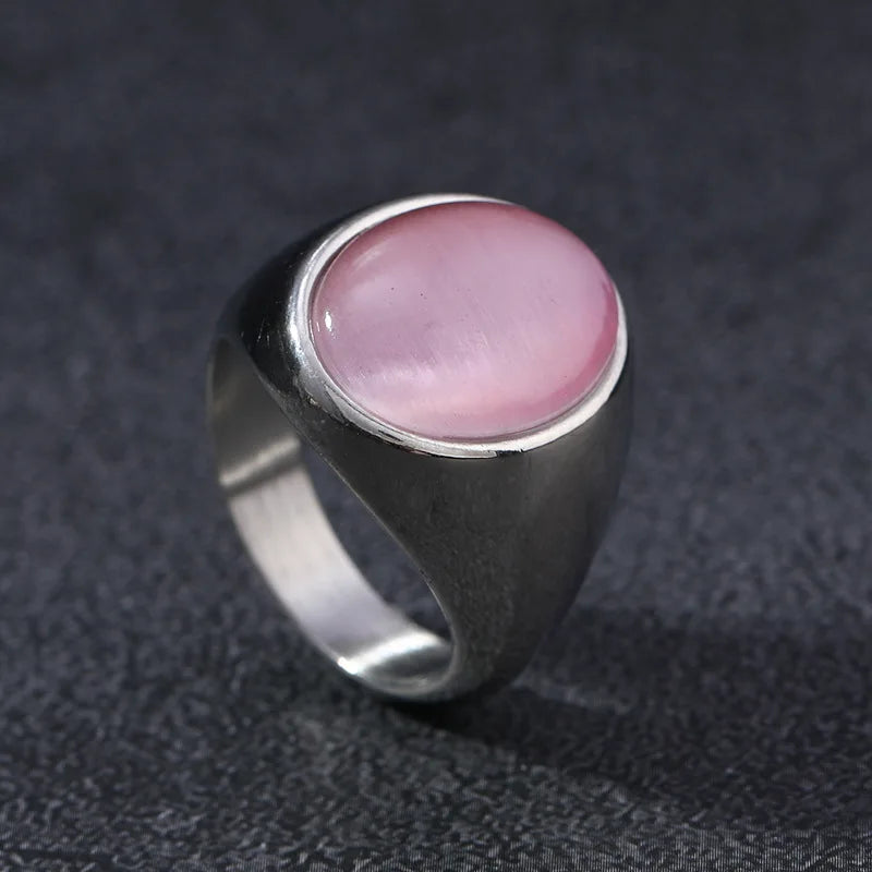 Vintage 316L Edelstahl Schwarz Rosa Grün Stein Ring Für Frauen Männer 2025, Neue Finger Mode Schmuck Zubehör 6-12 große Größe