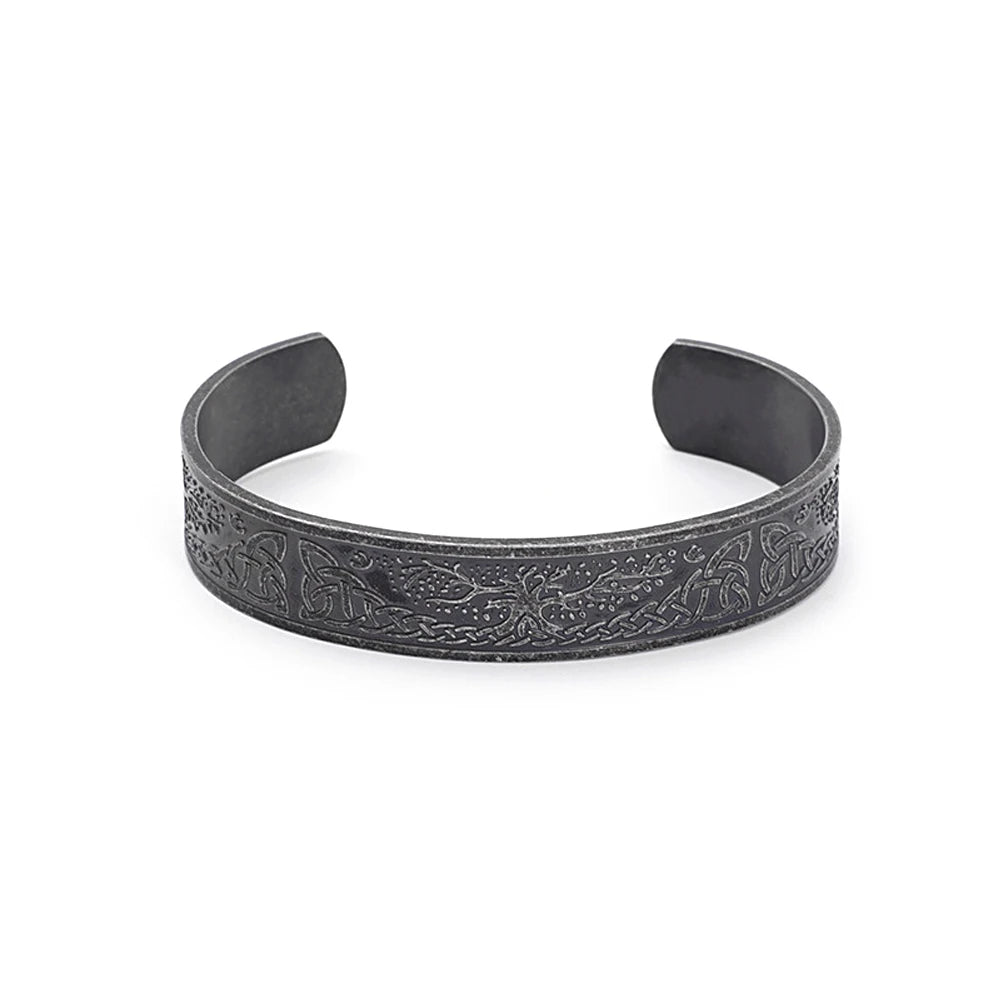 Mode Vintage 316L Edelstahl Viking Rune Armband Männer und Frauen Dominierenden Öffnung Armbänder Biker Amulett Schmuck Geschenke