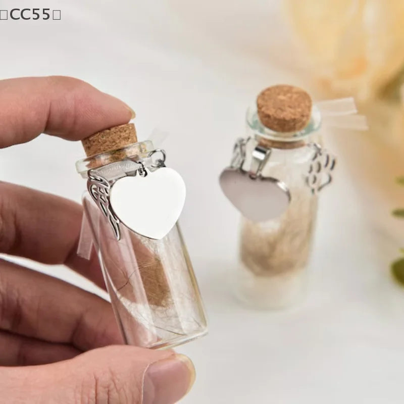 ieniaCC55 SigurPet Gedenkflasche für Haustiere, Haare, Hunde, Katzen, Fell, Andenken, Flaschenaufbewahrung mit 3 silbernen Accessoires, Gedenkurnenbehälter für Haustiere