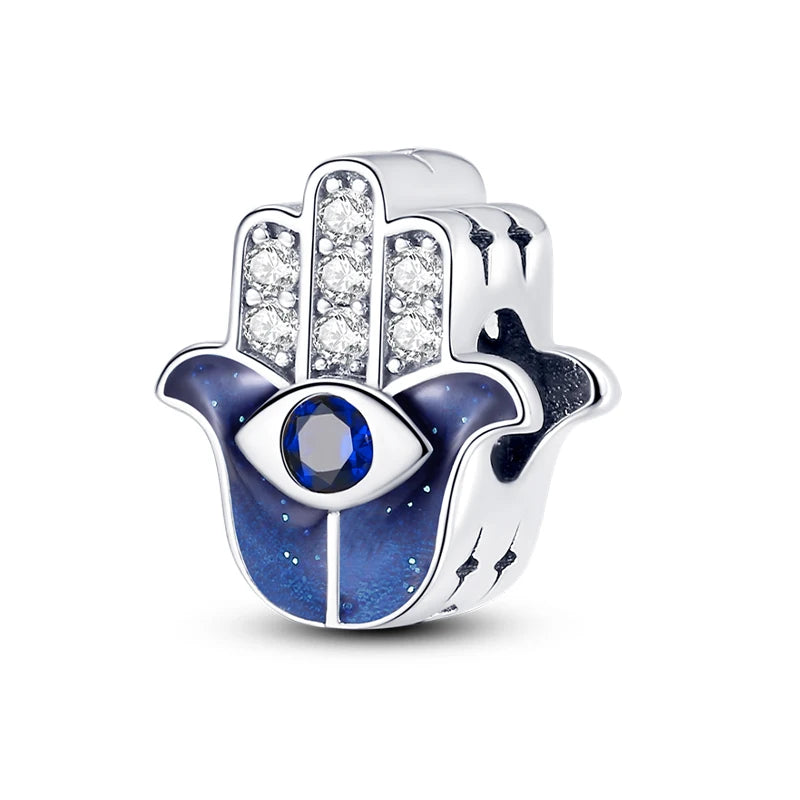 Heiße Verkäufe 925 Sterling Silber Charms Perlen Teufel Auge Fatimas Hand Kreuz Perlen Fit Original Armband Frauen DIY schmuck Geschenke