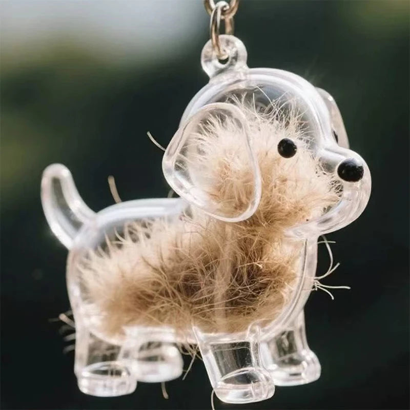 Klarer Welpenhaar-Gedenk-Andenken, Haustier-Hund, Fellbehälter, DIY-Anhänger, Schlüsselanhänger, Dekor, Haustierliebhaber, Heim-Display, Geschenke