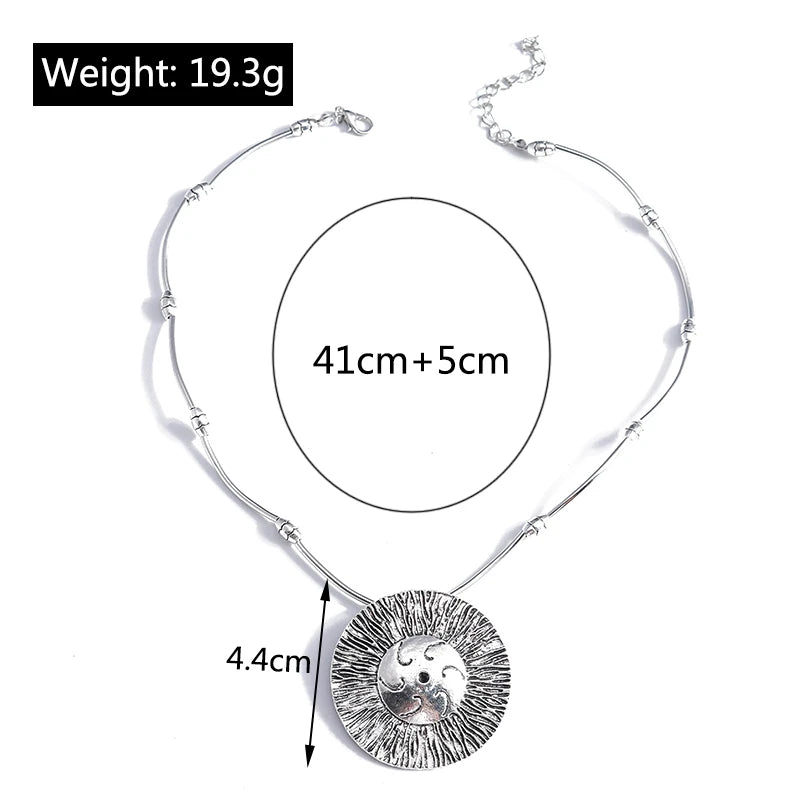 Ethnische Antike Silber Farbe Mond Choker Halsketten für Frauen Boho Türkis Halskette Mädchen Partei Schmuck Geschenke