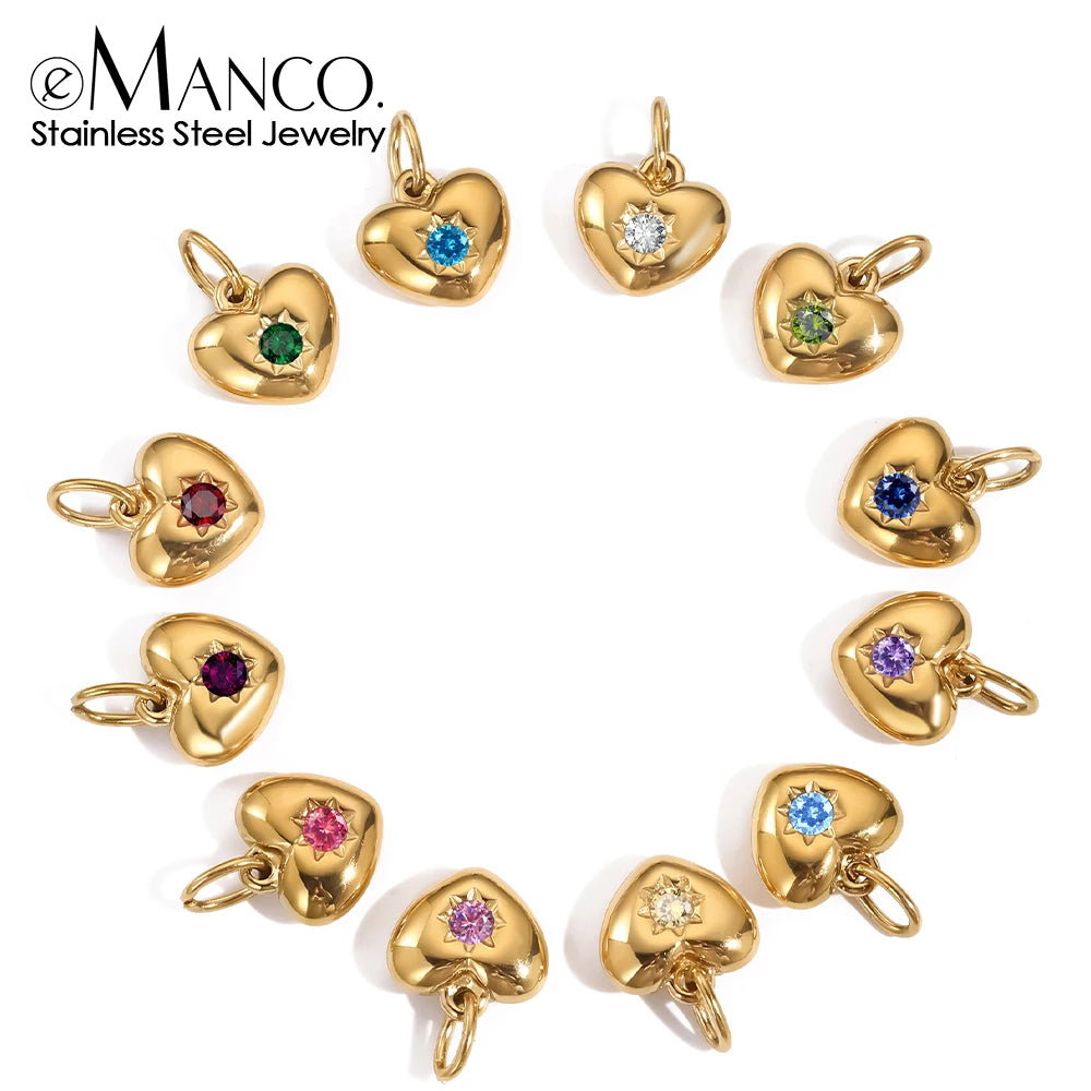 eManco Geburtssteine-Set, Edelstahl-Charm, Factory Outlet, 48-Stunden-Versand, Horoskope, Schmuck