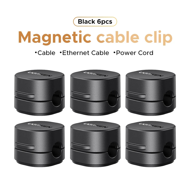 UGREEN Magnetische Kabel-Organizer-Clips für den Schreibtisch, USB-Ladekabel-Management-Halter, Kabelbinder für Kopfhörer, Kabel-Organizer