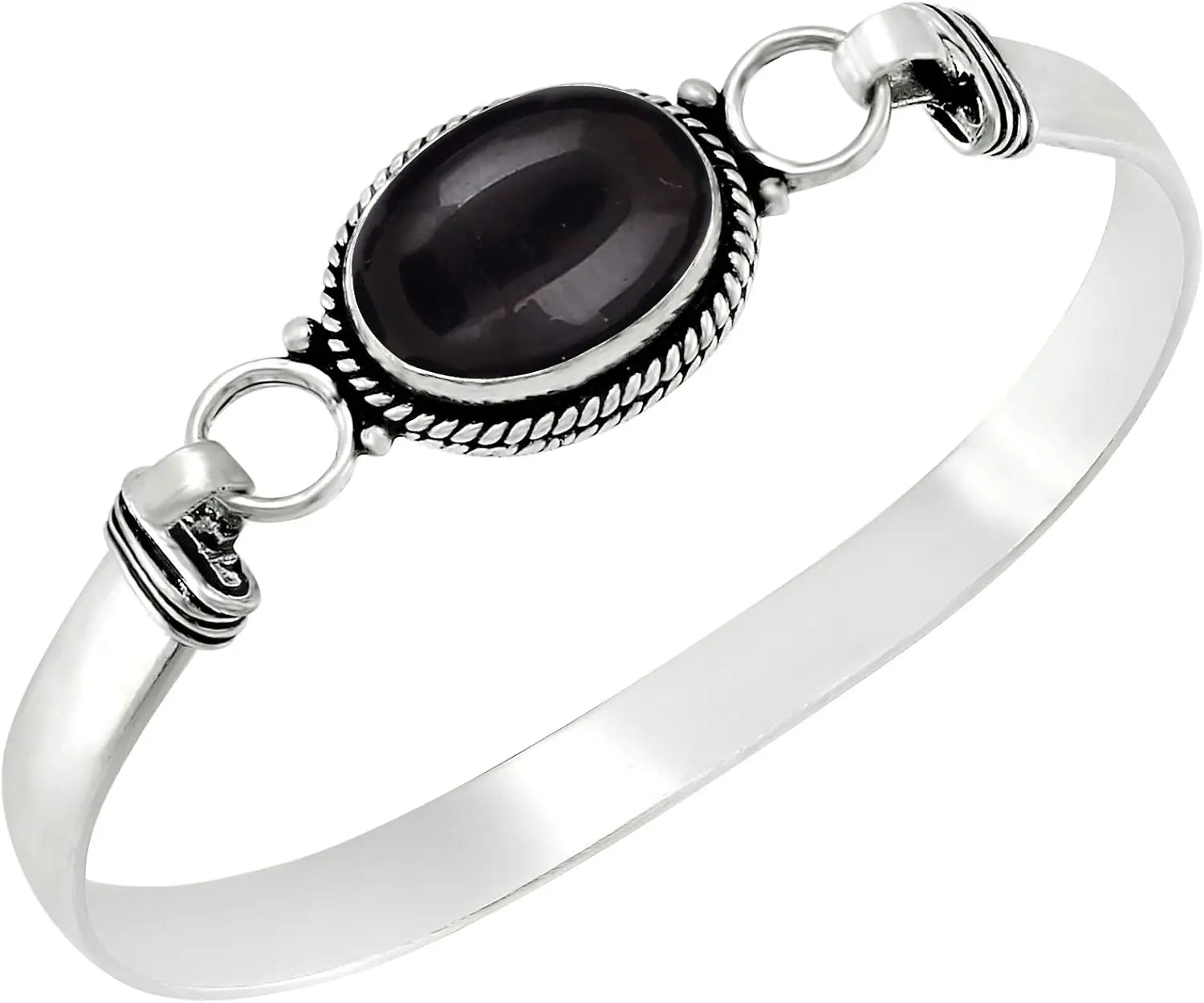 Vintage-Armreif aus 925er Silber, natürlicher ovaler Mondstein, handgefertigter Armreif mit Geburtsstein, Geschenke, edler Schmuck für Damen und Herren