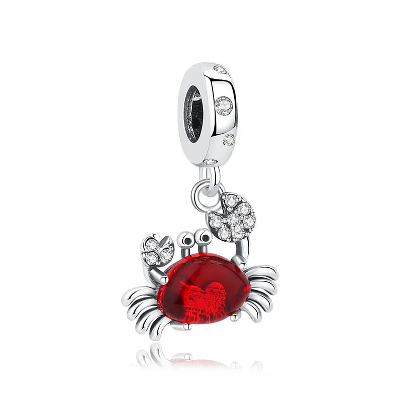 Original 925 Sterling Silber Charms Meeresschildkröte Anhänger Kristall Perlen Fit Marke Armbänder Halsketten Diy Schmuck Für Frauen