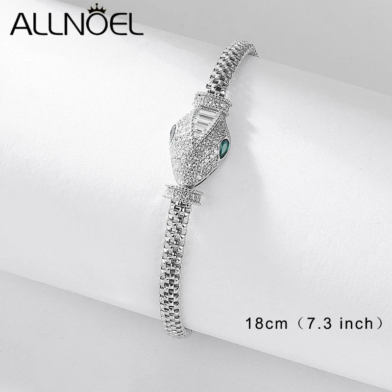 ALLNOEL Armband aus 925er-Sterlingsilber, Tier-Hip-Hop-Mode-Damenarmband, glänzendes Zirkonia-Armband, Schmuck, Geschenk
