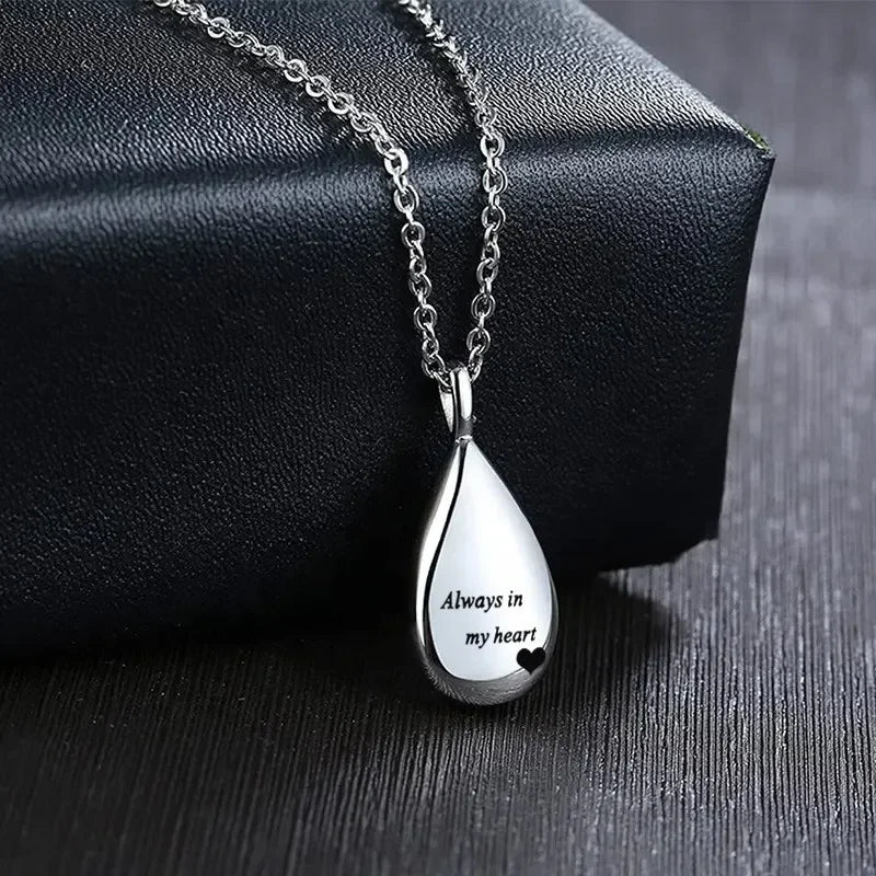 Neue Haustier Urne Anhänger Edelstahl Teardrop Schmuck Katze Hund Mourning Liefert Flasche Andenken Halskette Memorial Pet Produkte