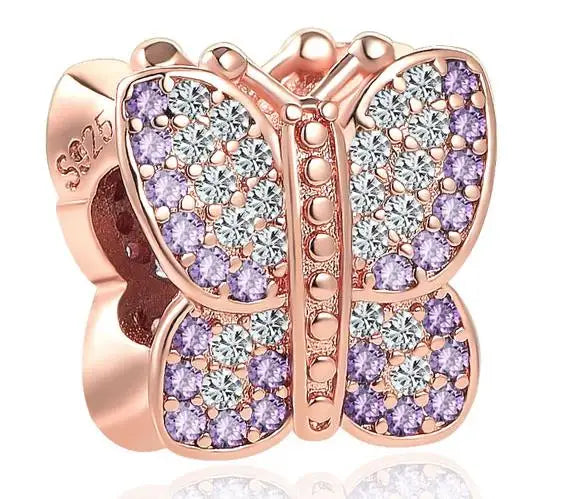 2025 Neu in Original 925 Sterling Silber Bunte Exquisite Schmetterling Serie Charm Fit Armband Halskette DIY Frauen Schmuck Geschenk