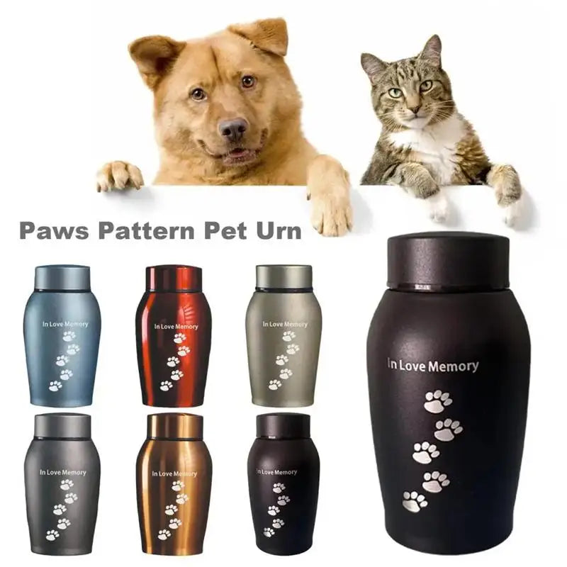 Neue mehrfarbige Edelstahl-Hundeurnen für Hunde, Katzen, Vögel, Maus, Feuerbestattung, Asche, versiegelte Beerdigung für Hunde, Haustier-Souvenir-Glas