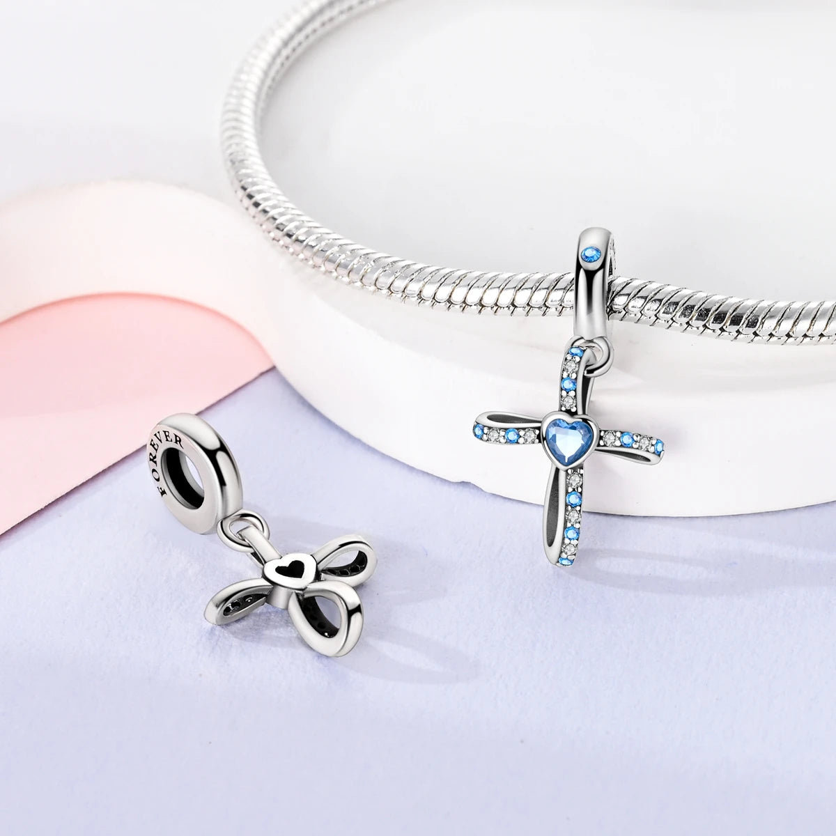Charm-Anhänger aus Silber 925, blaue Serie, passend für Armbänder, Charms, DIY, originelle Mode-Anhänger für Schmuckherstellung