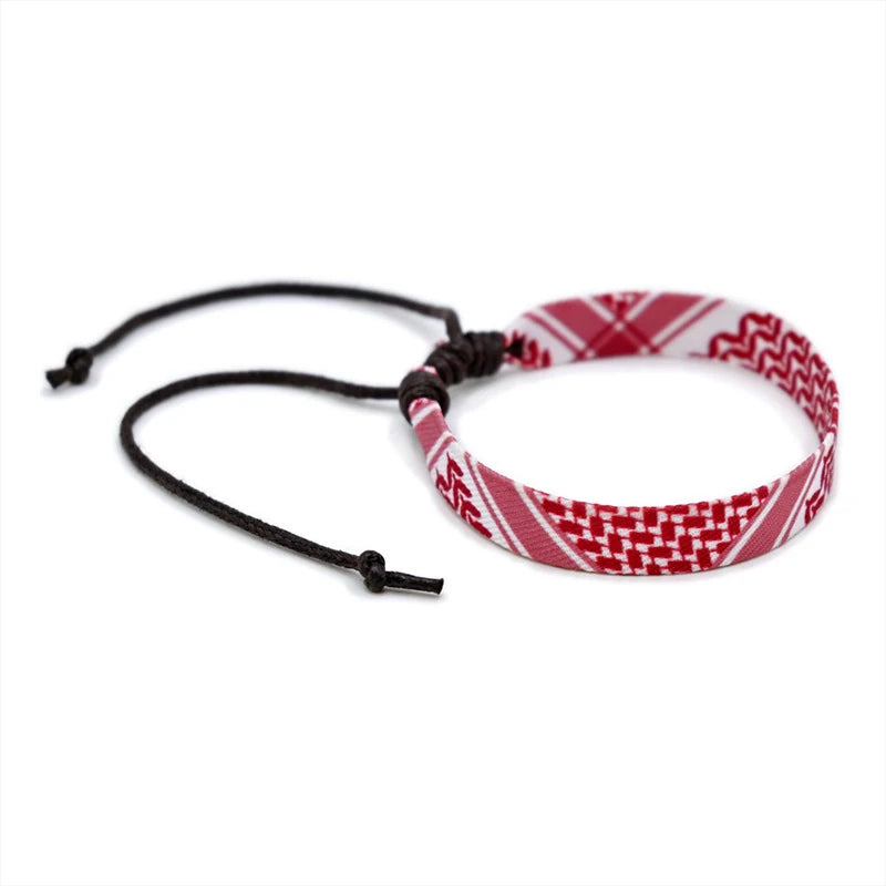 Geometrisches gepunktetes Palästina-Armband für Männer und Frauen, mehrfarbiges Handgeflecht, arabischer Stil, Gaza-Flagge, Schmuckzubehör
