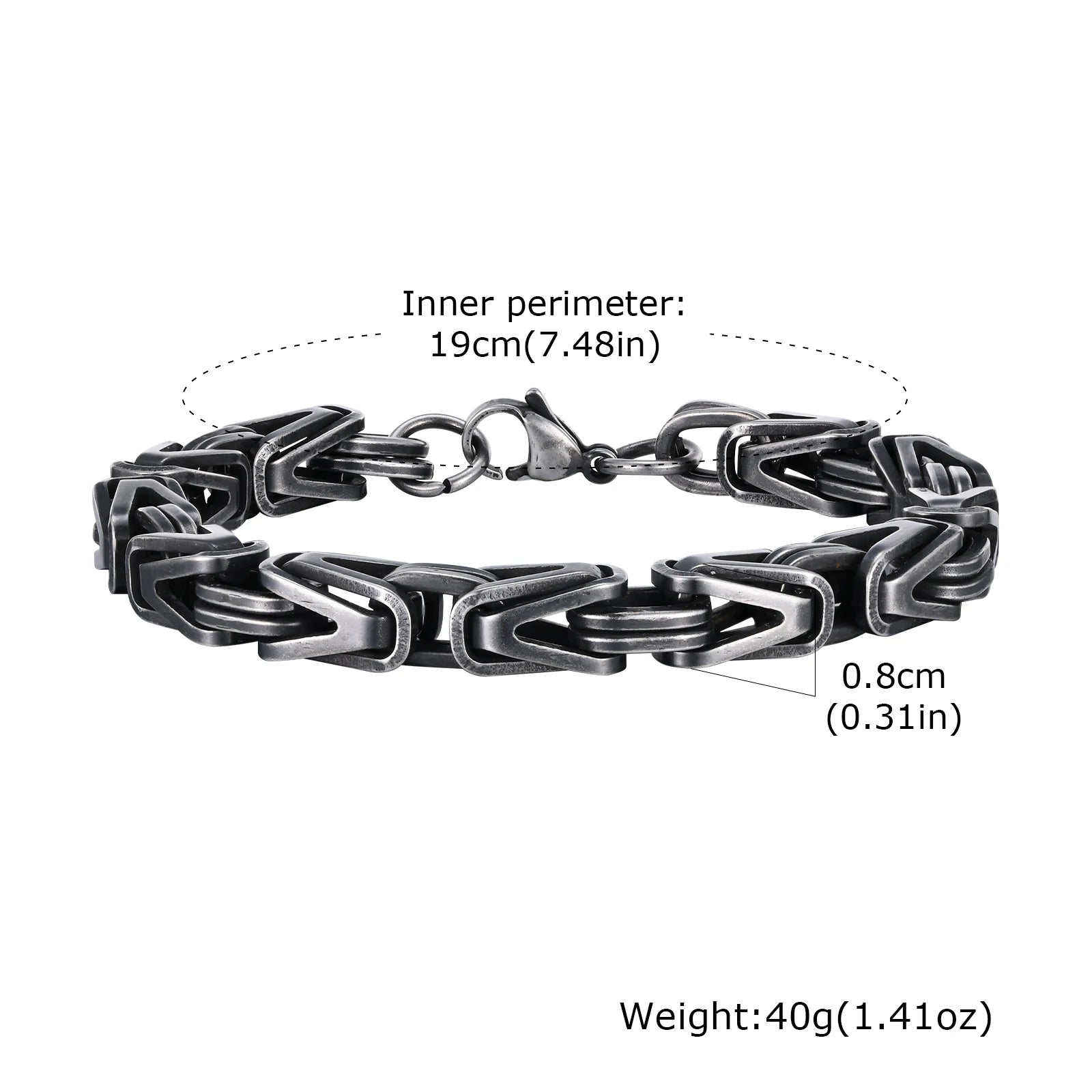 Klobige byzantinische Kettenarmbänder für Männer und Jungen, V-förmiges Edelstahl-Kettenglied-Armband, Vintage-Schmuck, Accessoires, Herrengeschenke