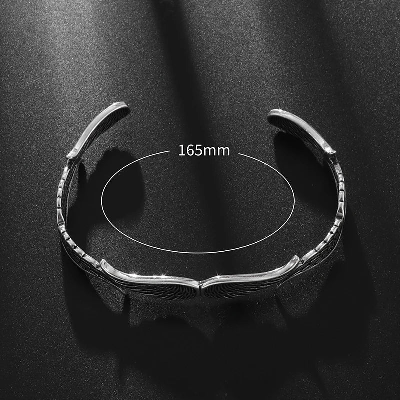 Retro Kreatives Design Engelsflügel Metall Offene Armreif Armbänder für Männer Frauen Cool Glamour Party Biker Schmuck