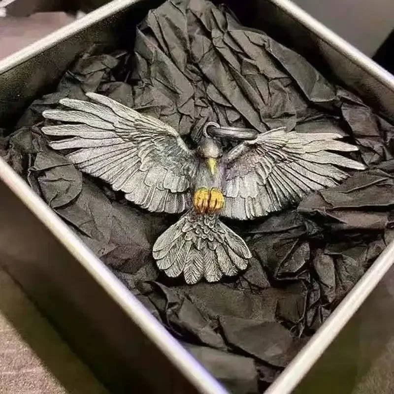 Viking Stil Lange Ketten Adler Flügel Anhänger Halskette für Männer Hip Hop Punk Mode Motorrad Party Persönlichkeit Charme Schmuck