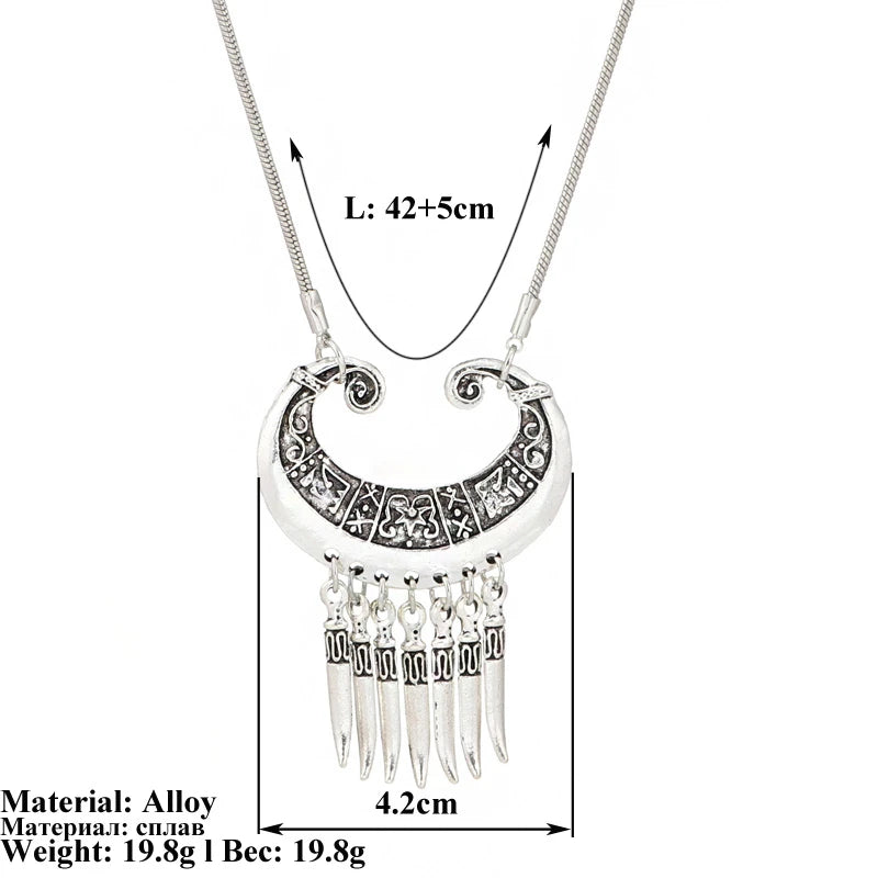 Ethnische Antike Silber Farbe Mond Choker Halsketten für Frauen Boho Türkis Halskette Mädchen Partei Schmuck Geschenke