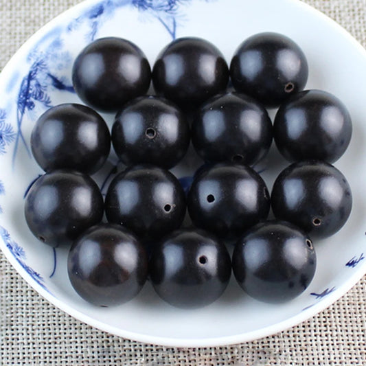 1 Packung natürliche schwarze/rote Sandelholz-Holz-Rundperlen, 6–20 mm, verschiedene Größen, Armbänder, Halsketten, Holzkugel, Perlenabstandshalter, DIY-Schmuck