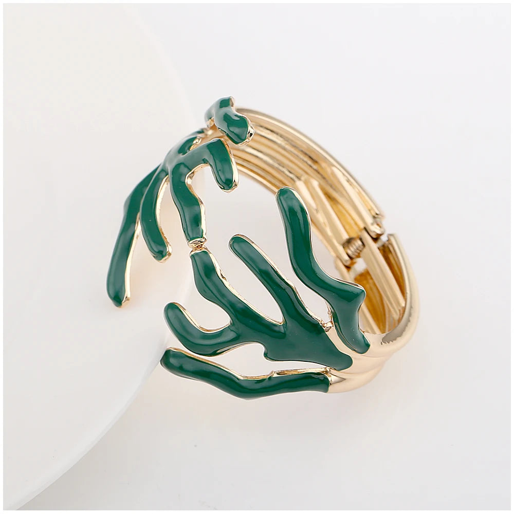 KAYMEN Neues wunderschönes Korallen-Design, luxuriöses Manschettenarmband, Statement-Armreif, Modeschmuck für Frauen, Verlobung, Hochzeit, Zubehör