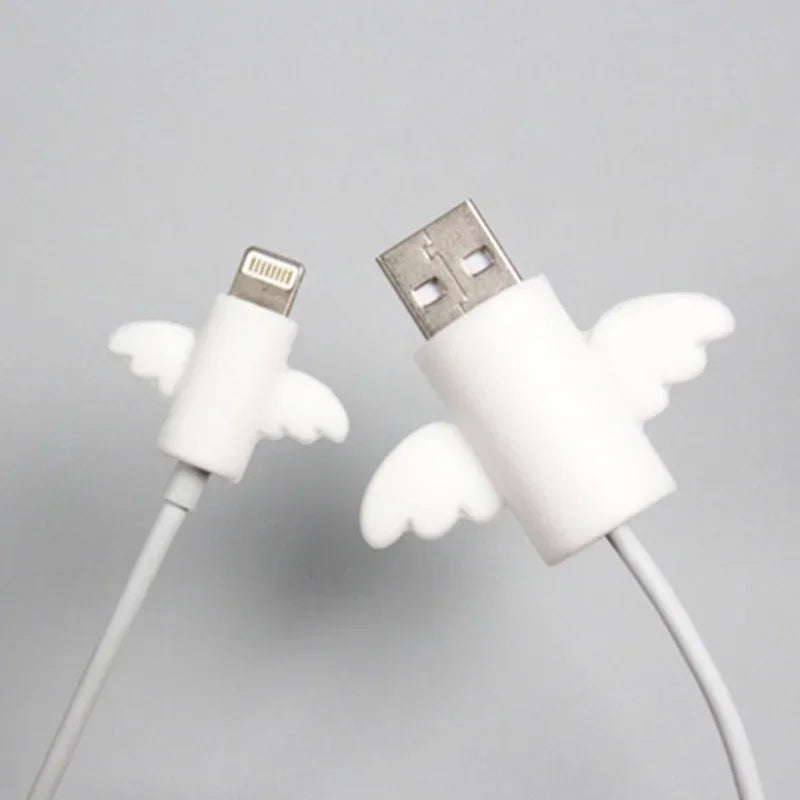1Set Cartoon Datenkabel Schutz Engel Flügel Kabel Wickler Lade Linie USB Schutz Kabel Organizer