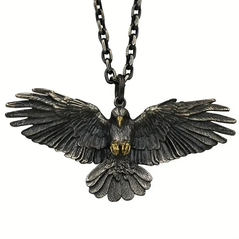 Viking Stil Lange Ketten Adler Flügel Anhänger Halskette für Männer Hip Hop Punk Mode Motorrad Party Persönlichkeit Charme Schmuck