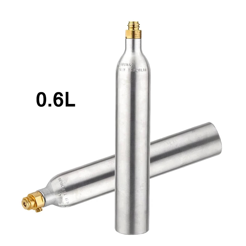 0,6 l leerer CO2-Zylinder-Aluminium-Soda-CO2-Tank mit TR21-4-Ventil, kohlensäurehaltige Süßwasser-Getränke-Nachfüll-Soda-Maker