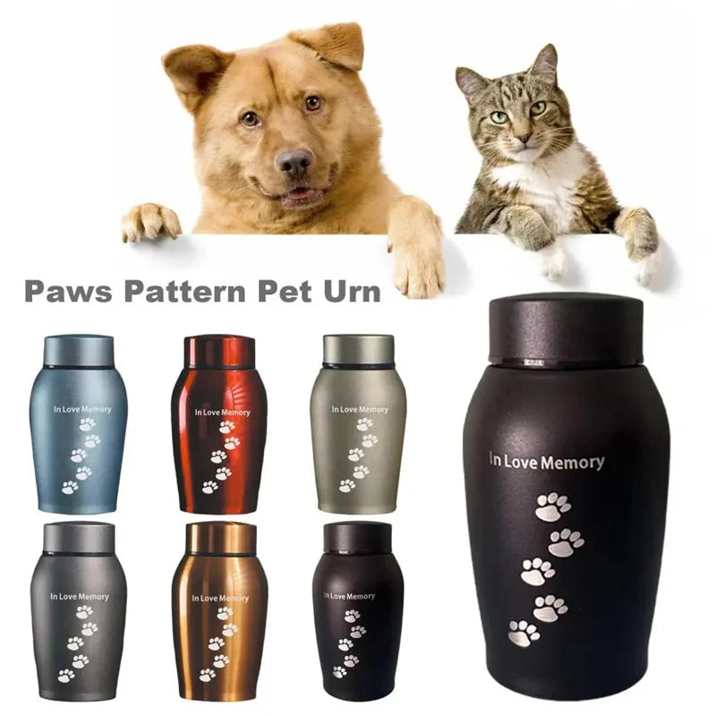 Neue mehrfarbige Edelstahl-Hundeurnen für Hunde, Katzen, Vögel, Maus, Feuerbestattung, Asche, versiegelte Beerdigung für Hunde, Haustier-Souvenir-Glas