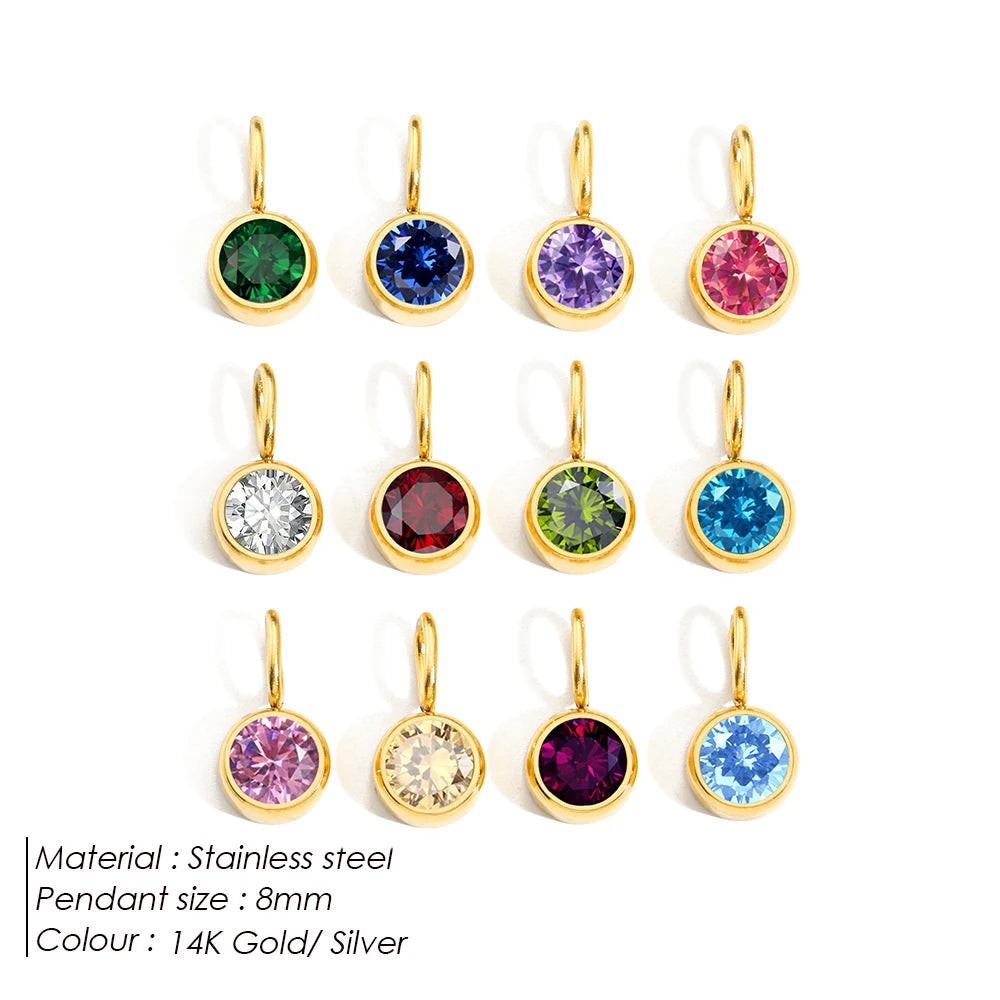 eManco Geburtssteine-Set, Edelstahl-Charm, Factory Outlet, 48-Stunden-Versand, Horoskope, Schmuck