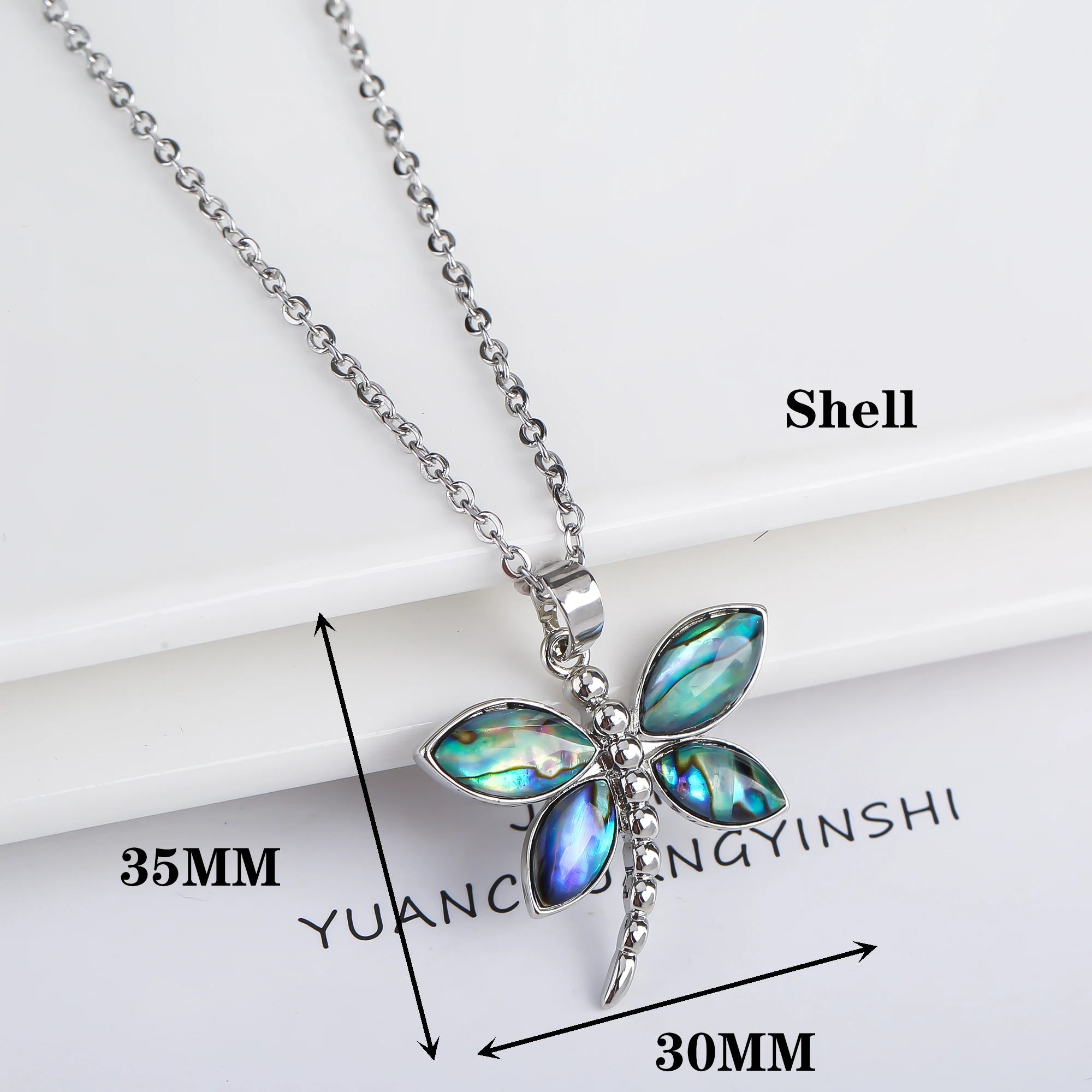 Neue kreative natürliche Muschel Design Insekt Schmetterling Libelle Anhänger Halskette personal isiert für Frau Party Vintage Schmuck Geschenk