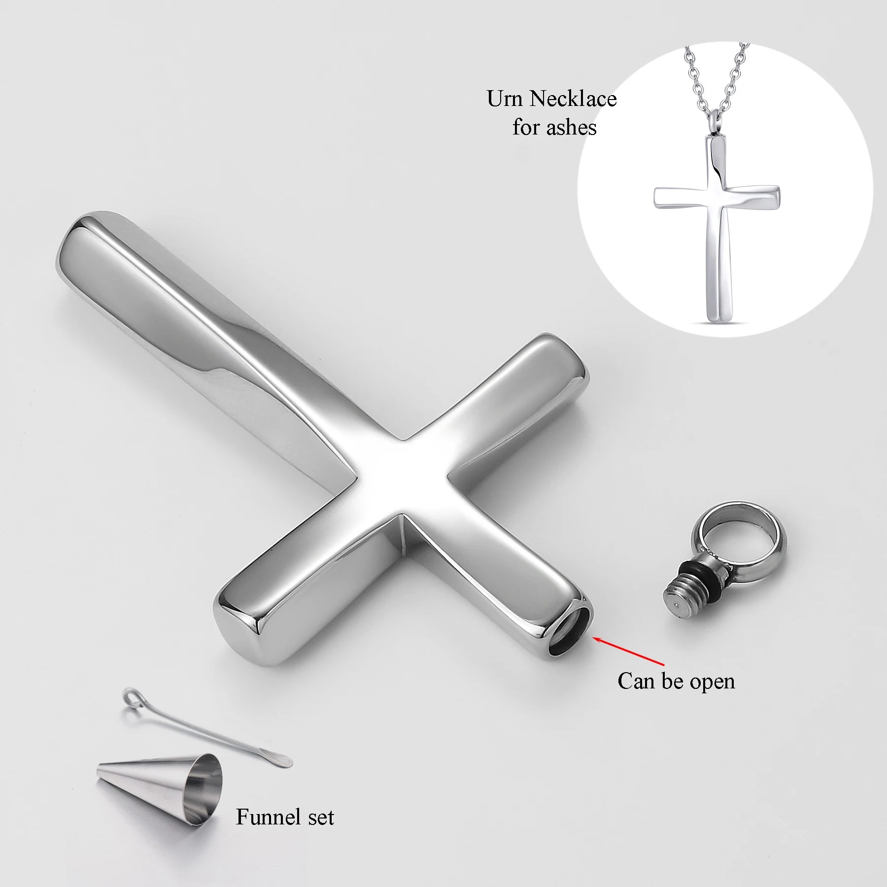 Edelstahl minimalistischen Stil Twist Kreuz Urne Anhänger Halskette Feuerbestattung Memorial Schmuck für Frauen Männer Familie Andenken Geschenk