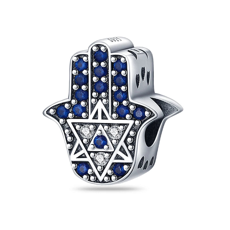 Heiße Verkäufe 925 Sterling Silber Charms Perlen Teufel Auge Fatimas Hand Kreuz Perlen Fit Original Armband Frauen DIY schmuck Geschenke