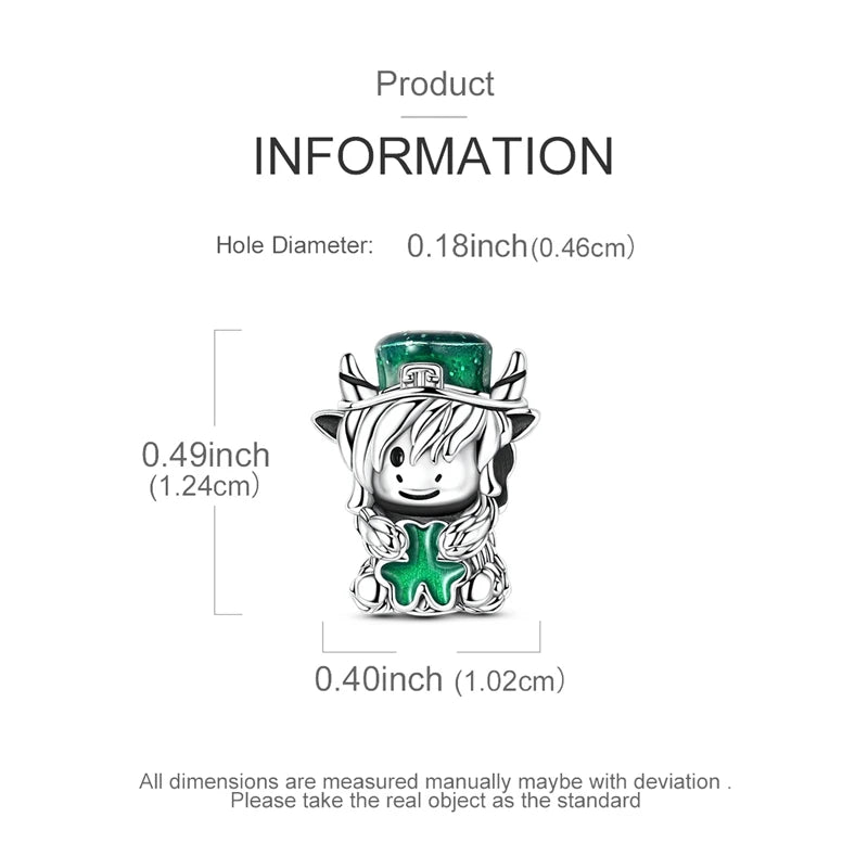 Neu im 925er-Sterlingsilber, grüne Charms, Perlen, Frosch, Kleeblatt, Schildkröte, Anhänger, Schmuck, passend für Original-925-Armbänder für Frauen, DIY-Geschenk