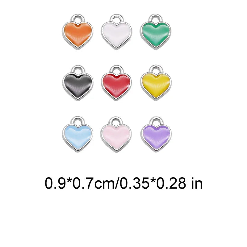 20 Teile/paket Kleine Winzige Emaille Herz Charms Gemischte Farben Legierung Anhänger Für Schmuck Halskette Armband Ohrringe Zubehör Handwerk