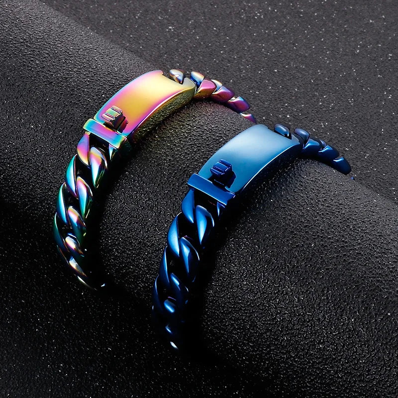 20/26/31MM 316L Edelstahl Curb Kubanisches Armband Riesige Schwere Silber Farbe Ton Schmuck Herren Frauen Biker Bike Kette Armbänder