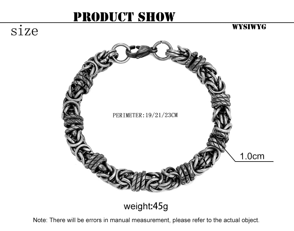 Vintage geflochtenes Edelstahl Herrenarmband Hip Hop einfache geflochtene Laterne Handkette für männliche Freund trendige Armreif Geschenke