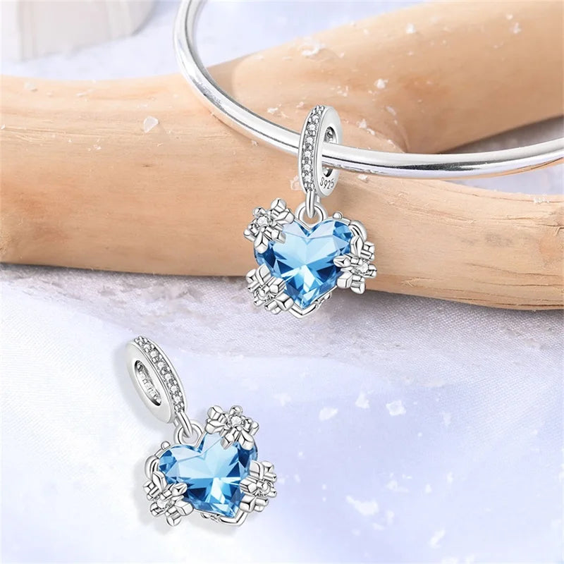 Winter-Charm, Original-Charm-Anhänger aus 925er-Sterlingsilber, Schneeflocke, Schneemann, Pinguin, für Frauen, feiner DIY-Geburtstagsschmuck, Geschenke