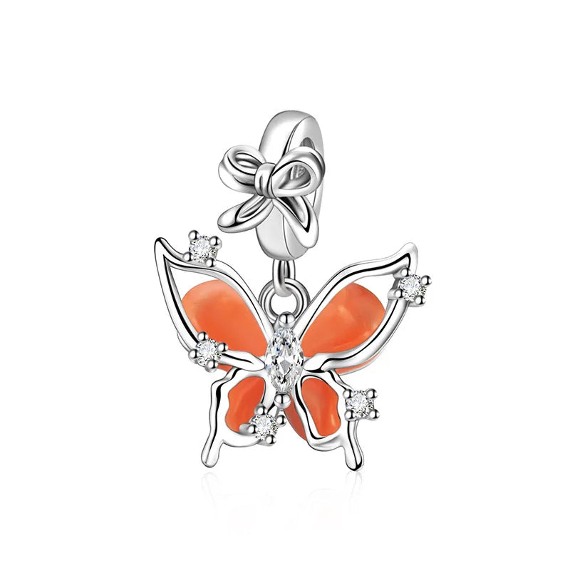 2025 Neu in Original 925 Sterling Silber Bunte Exquisite Schmetterling Serie Charm Fit Armband Halskette DIY Frauen Schmuck Geschenk