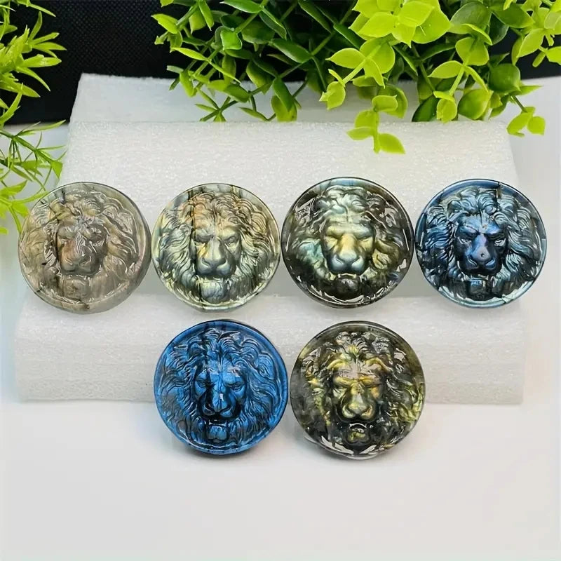 1pc Skulptur Dekoration natürliche Labradorit Löwen statue beseitigen negative Energie und Stress Stein Ornament für Eltern DIY