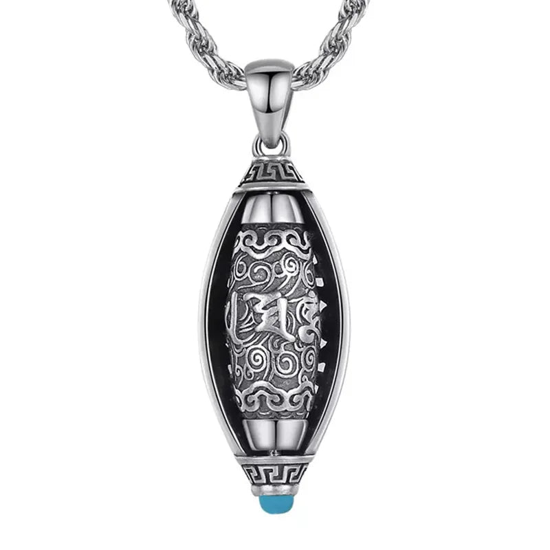 Mode Sechs-charakter Schrift Buddha Halskette für Männer und Frauen Retro Hohl Muster Gebet Räder Anhänger Schmuck Zubehör