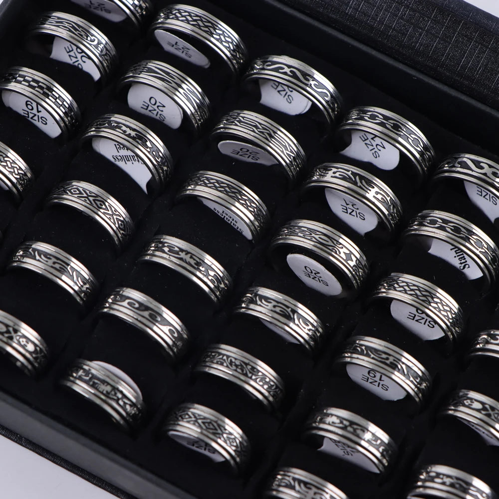 10 Teile/los Trendy Klassische männer frauen Öl Tropft Edelstahl Ringe, Retro Schmuck Geschenke, Gemischte Stil