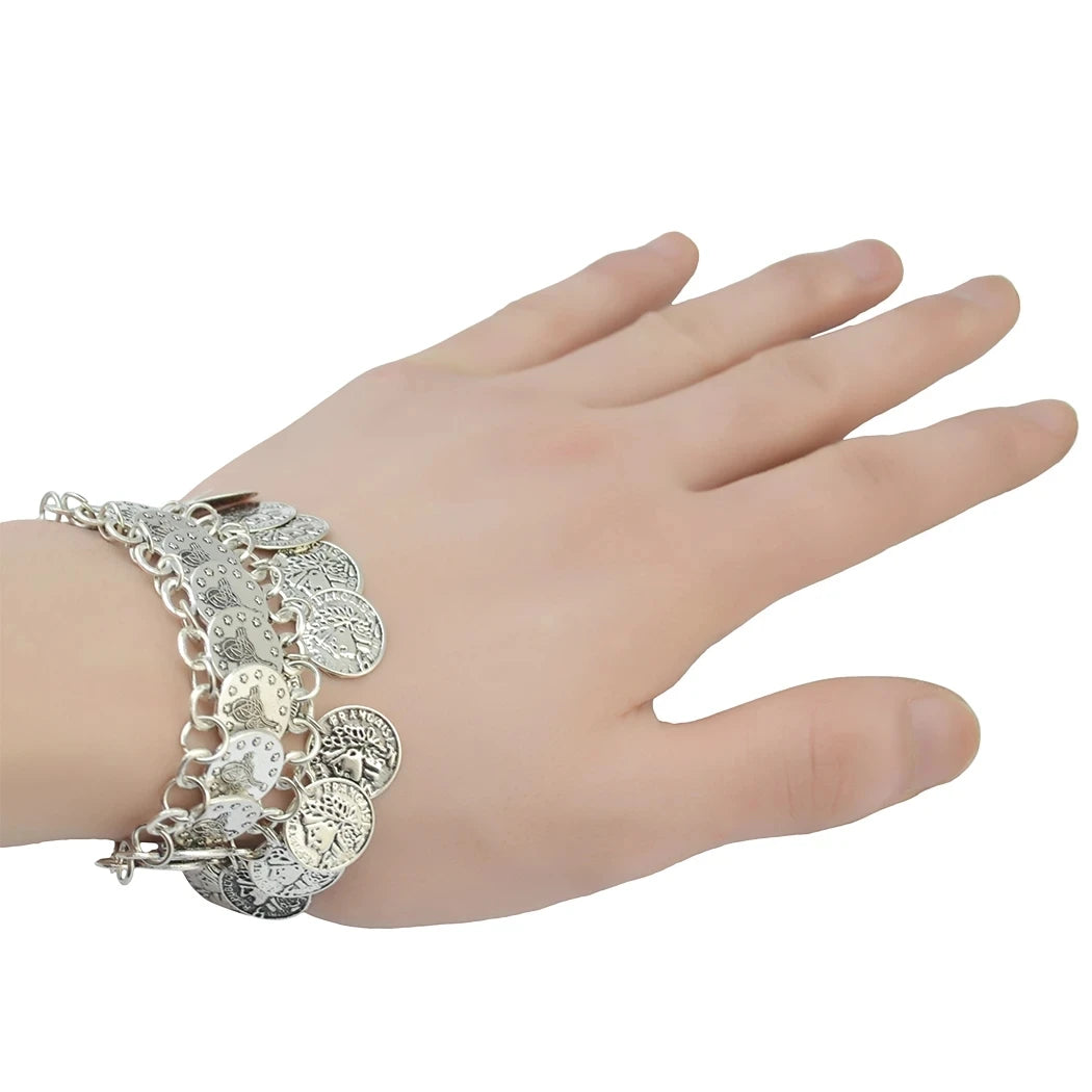 Vintage Münze Quaste Charm Armband für Frauen Männer Gypsy Boho Sommer Strand Chic Festival Handkette türkisch afghanisch indischer Schmuck