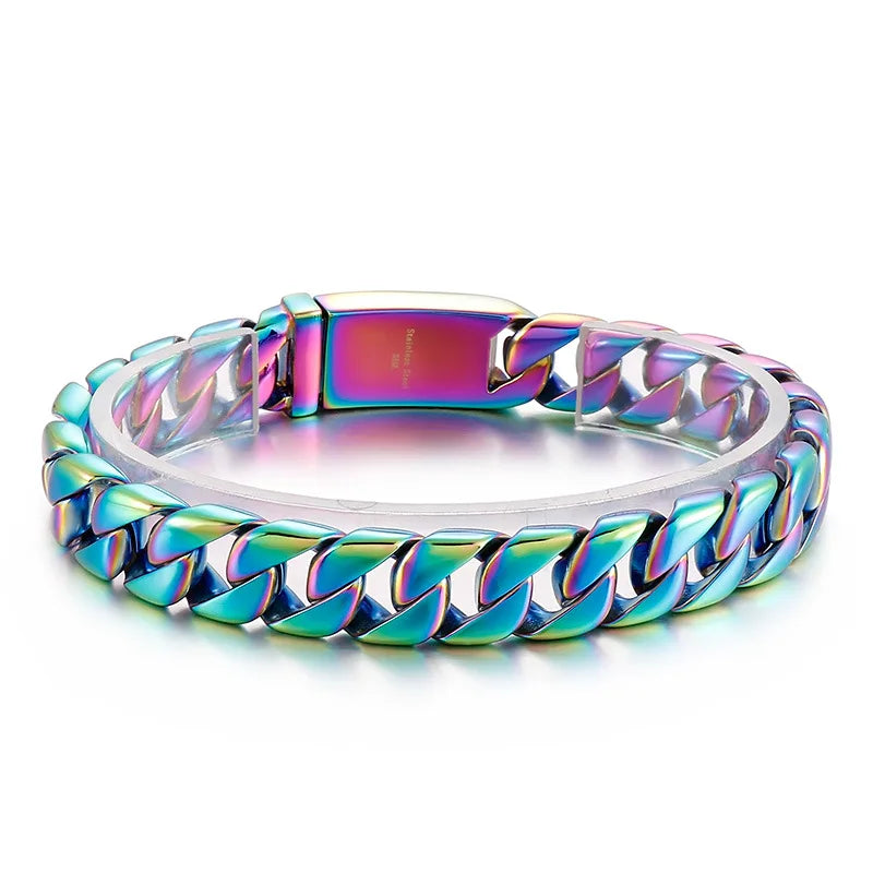 20/26/31MM 316L Edelstahl Curb Kubanisches Armband Riesige Schwere Silber Farbe Ton Schmuck Herren Frauen Biker Bike Kette Armbänder