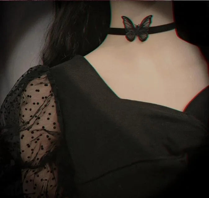 Neo-Gothic Punk Schwarz Sexy Spitze Halskette Für Frauen Mode Retro Schlüsselbein Kette Halloween Kragen Halsband Steampunk Geschenke