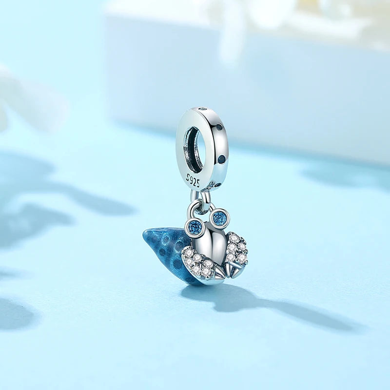 Original 925 Sterling Silber Charms Meeresschildkröte Anhänger Kristall Perlen Fit Marke Armbänder Halsketten Diy Schmuck Für Frauen