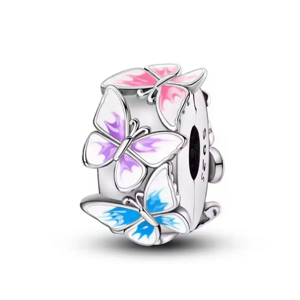 2025 Neu in Original 925 Sterling Silber Bunte Exquisite Schmetterling Serie Charm Fit Armband Halskette DIY Frauen Schmuck Geschenk